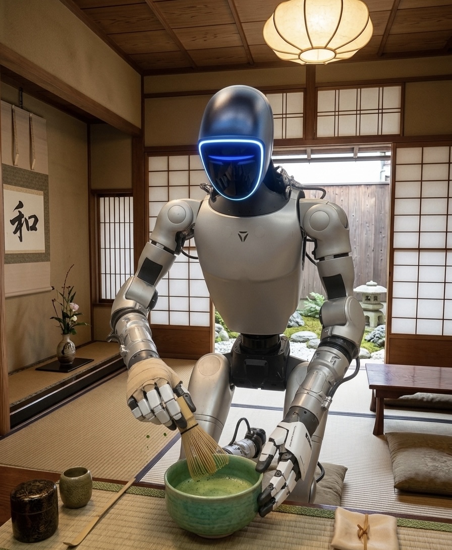 茶之助がお点前の所作をする様子