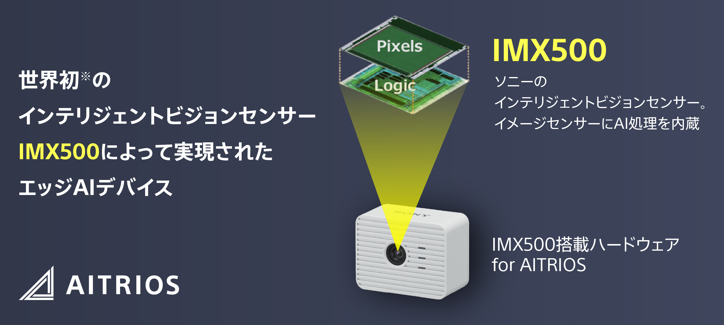 An AITRIOS edge AI device built around the Sony IMX500 intelligent vision sensor